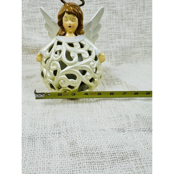 QVC Christmas Decor Porcelain ANGEL Luminary with Flameless Candle, Battery Oper - Picture 8 of 10